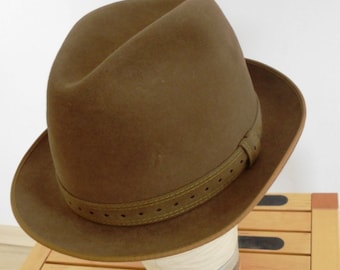 Vintage Mens Hat ,MAYSER HATS,Beige Wool Felt  Hat, Wool Felt Fedor,Hat for collectors and connoisseurs