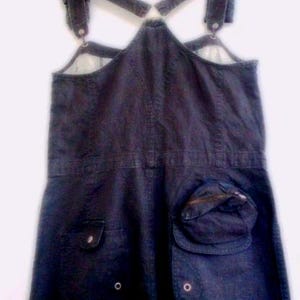 YAYA HYPE S overalls, Vintage dark gray overalls, Cotton and linen overalls image 2