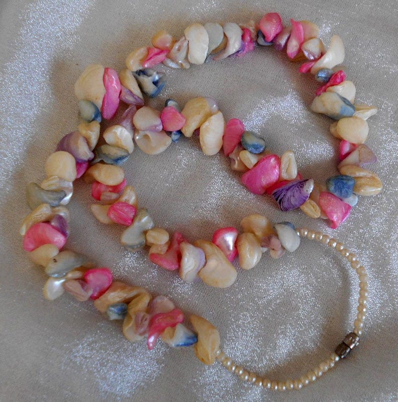 Collar de joyería vintage de los años 90, collar de conchas marinas imagen 5