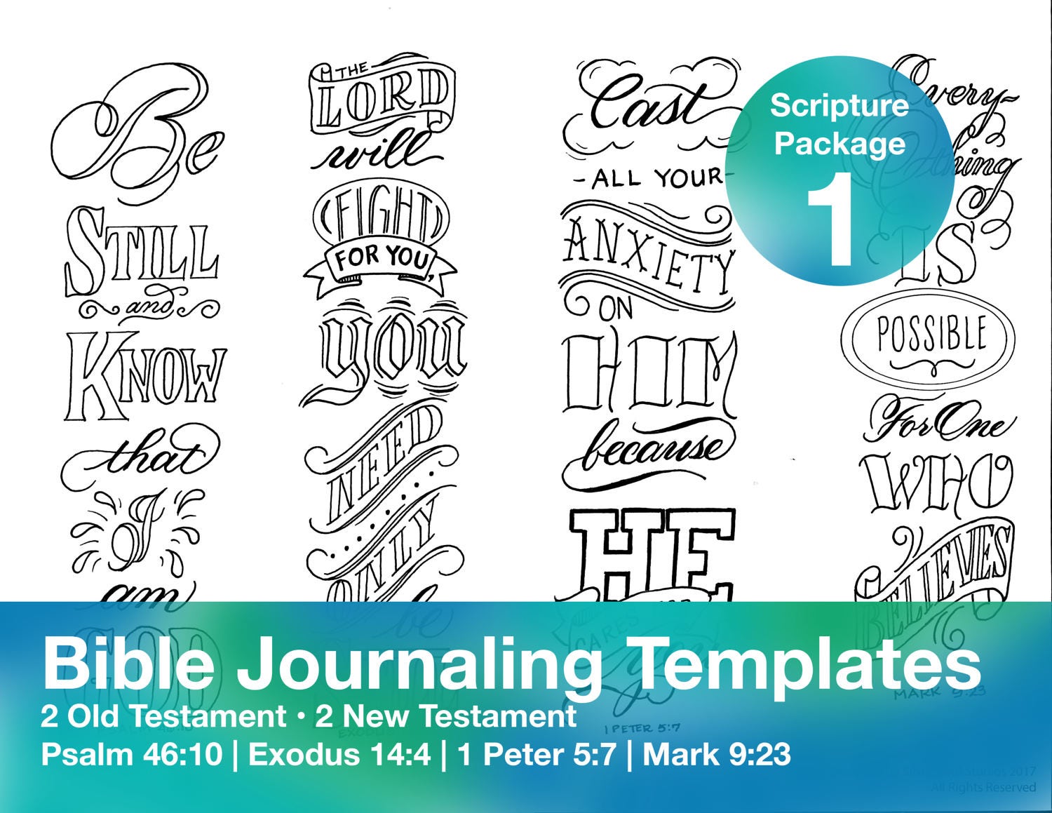 Bible Journaling Template Package 1 - Etsy