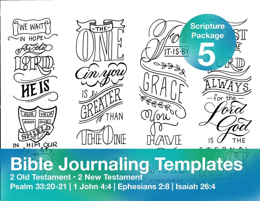 Bible Journaling Template Package 5 - Etsy