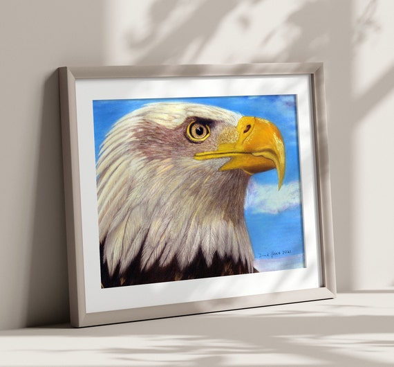 Bald Eagle Art Prints Eagle Pastel Painting by Dave Nevue Etsy
