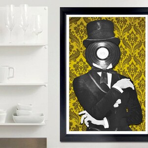 Fancy Poster - classy, vinyl, tuxedo, music, record, wall art, music poster, flock wall
