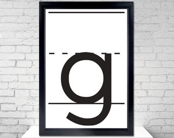 Little G Poster - lowercase letter, hip hop, old school, little gangsta, alphabet