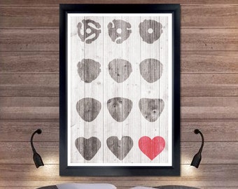 45 Love Poster | vinyl record, valentines, music, heart, old school, wall art, music poster