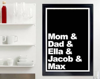 Personalized Family Names Poster