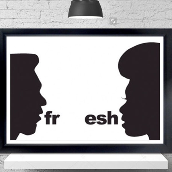 Fresh Poster - the electric company, silhouettes, illustrations, hip hop, music, 70s