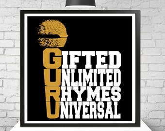 Guru Hip Hop Poster – Gang Starr Tribute Art Print