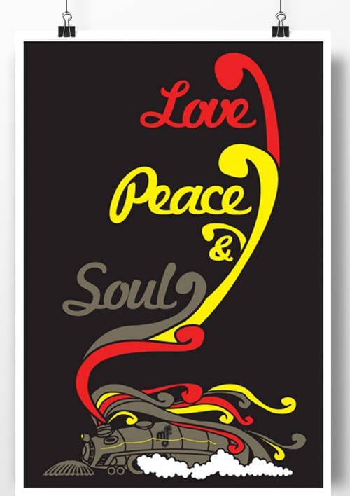 レゲエ絵画 ( Peaceful loves ) Peace Love Flower SOUL Art Print – Haven America