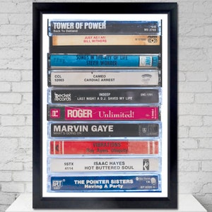 Soul Cassette Poster - stevie wonder, marvin gaye, bill withers, pointer sisters, old school, wall art, music poster