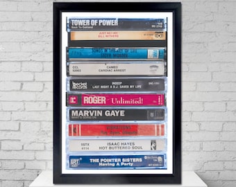 Soul Music Cassette Tape Poster – Stevie Wonder, Marvin Gaye (13x19)