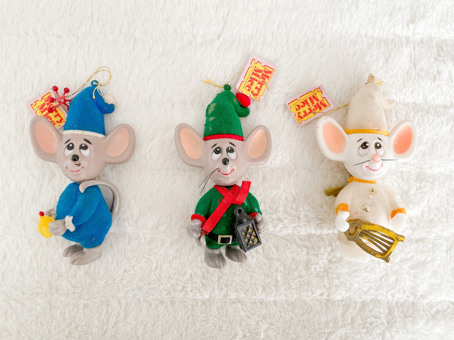 Vintage Jasco Merry Mice Christmas Ornaments Set of 3 | Etsy
