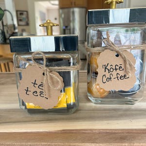 Coffee and tea canister set/ glass canister set