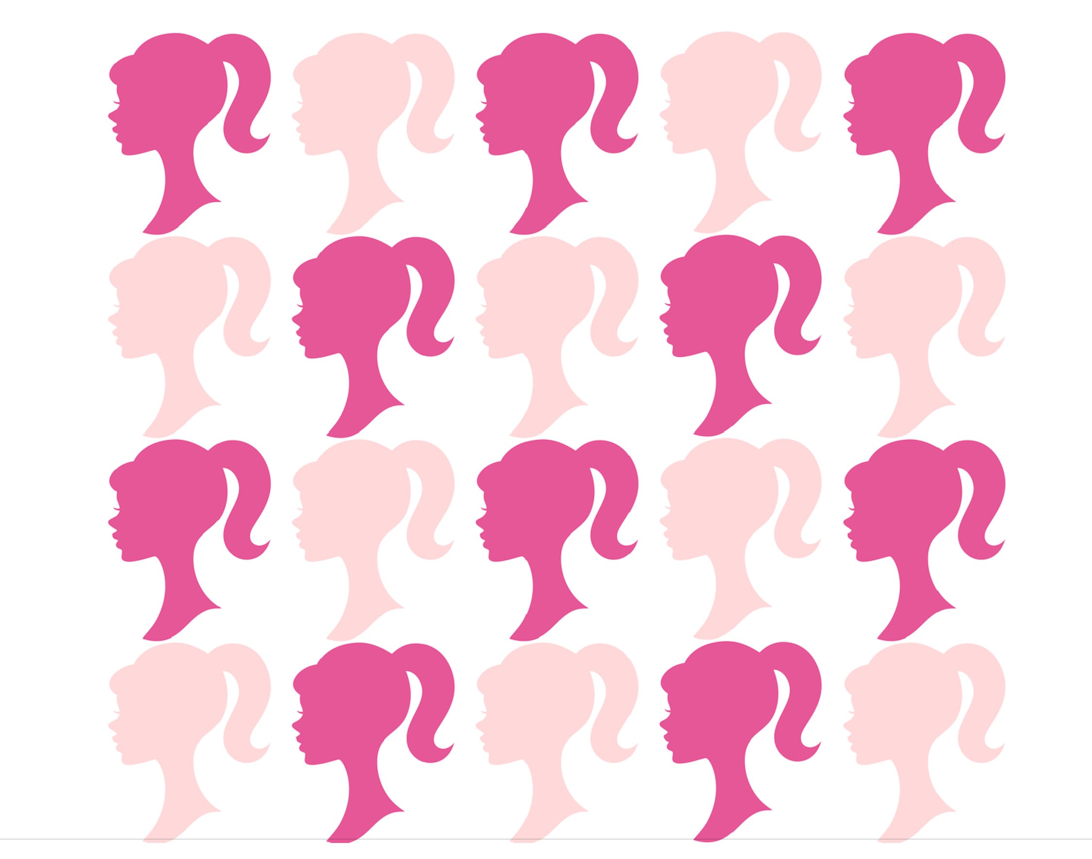 Silueta de Barbie/ Cabezas de Barbie/ Cumpleaños de Barbie - Etsy España
