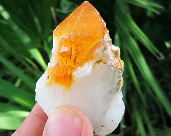 Quartz with Limonite and Calcite, 1.5" Inch 72gm Crystal Stone Shop Specimen Mineral   Rocks & Geodes And  Display Birthday Gift