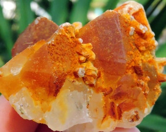 Bulgarian Quartz with Limonite and Calcite - A  2" Inch, 122 gm Specimen with a Striking Orange Hue Stone Store Shop  Rocks & Geodes