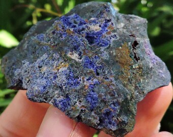 Exquisite Blue and Black Phosphosiderite Mineral Specimen from Portugal - 2" Inches, 75gm - Perfect for Birthday Gift - Rocks & Geodes