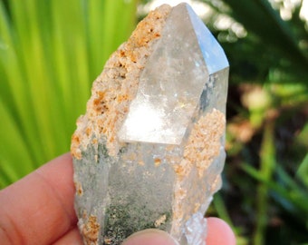 Quartz Crystal with Chlorite, 3.4" Inch 126 gm Stone Mineral Specimen Shop Store  Rocks & Geodes Display Birthday Gift