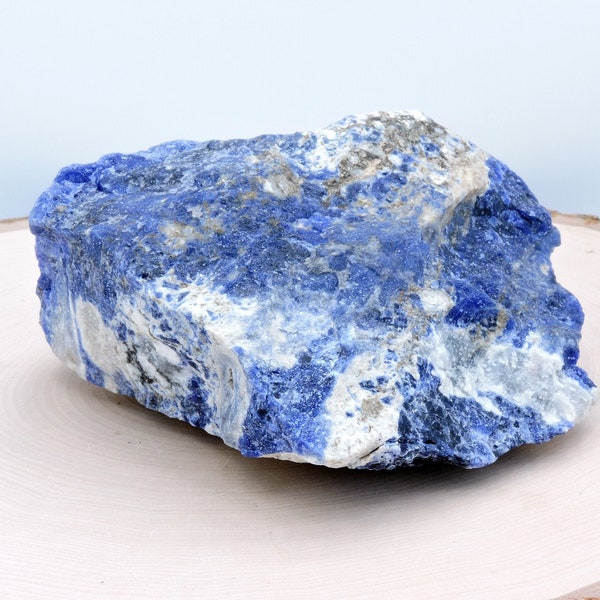 4" Inch Large Blue Sodalite Crystal Specimen Crystals Specimen Raw Stone Wicca Crystal Healing Stones Chakra Quartz Gift Minerals Blue