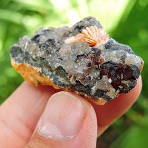 Vanadinite with Quartz & Barite – 1.7&quot;, 34g | Moroccan Red-Orange Raw Mineral Specimen