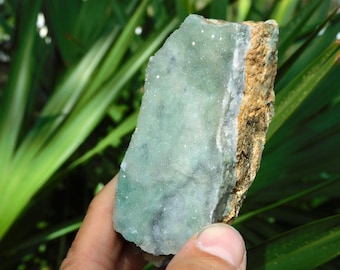 Green Chalcedony with Drusy Quartz – Bulgaria (3.6”, 226 g)