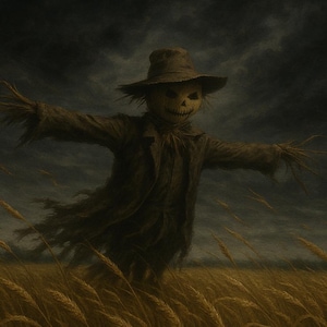 Gruselige Vogelscheuche Digital Art: Gothic Halloween zum ausdrucken (digitaler Download)