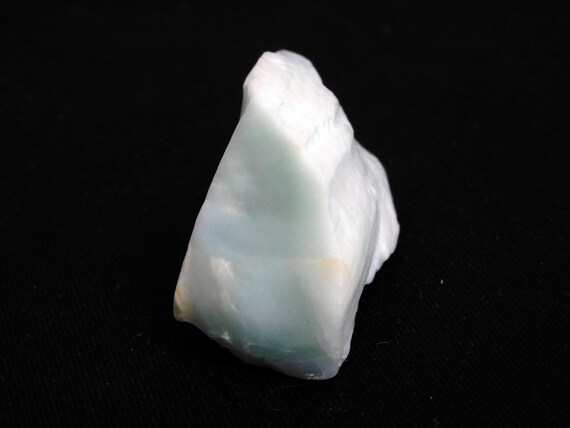 Blue Aragonite Polished Raw Stone from Greece – Natural Banded Mineral (2”)