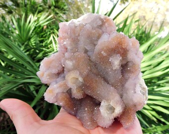 Drusy Chalcedony Quartz Cluster – Polished Sculpture | Sudan Mineral Specimen (532 g, 4”)