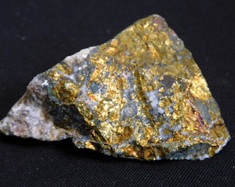 Chalcopyrite (Peacock Ore) on Quartz – Morocco (90 g)