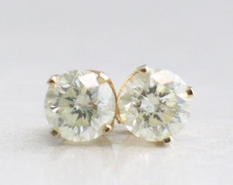 Threaded 14K Yellow Gold .78 CTW Diamond Stud Earrings