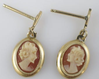 Double Cameos Earrings Italian Cameo Jewelry Donadio Cameo Shell