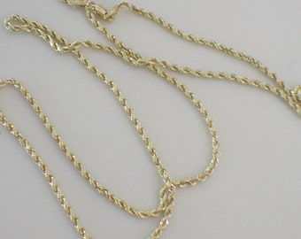 14K Yellow Gold Rope Chain Necklace 24 Inches - Etsy