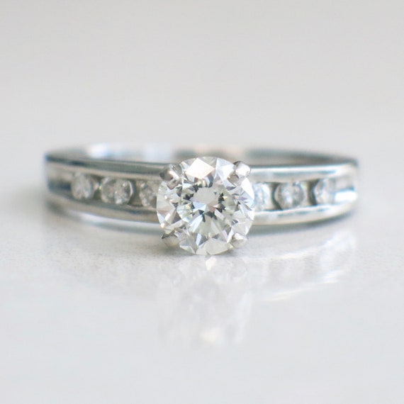 Vintage Platinum Diamond And Diamond Accented Eng… - image 4