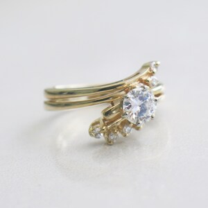 Vintage Diamond and Diamond Accented Double Band Engagement Ring image 3