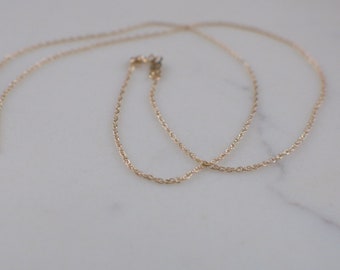 14K Yellow Gold Thin Rope Chain 16.5 Inches