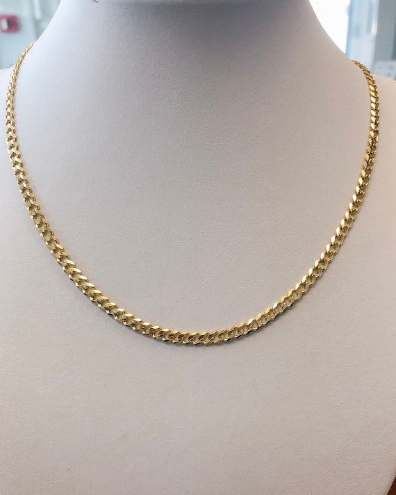 14K Yellow Gold Mens Curb Chain 18 Inches Long He… - image 4