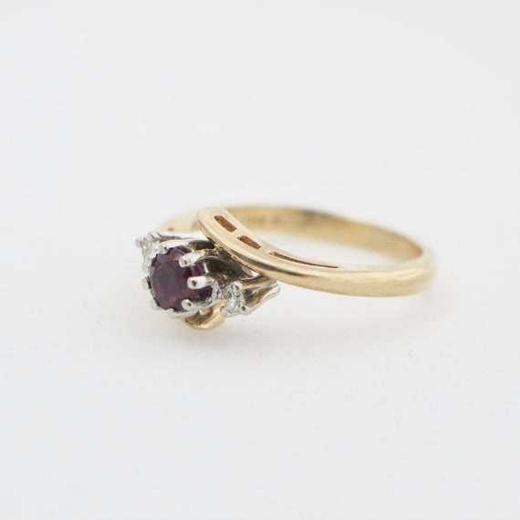 Ruby and Diamond Two Tone 14K Yellow Gold Ring - image 2