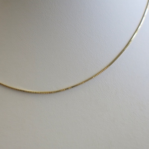 14K Yellow Gold Box Chain Necklace 18 Inch Fine Dainty Gold Chain