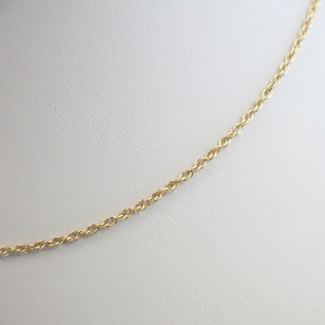 14K Yellow Gold Rope Chain Necklace, 18 Inch Solid Gold - Etsy