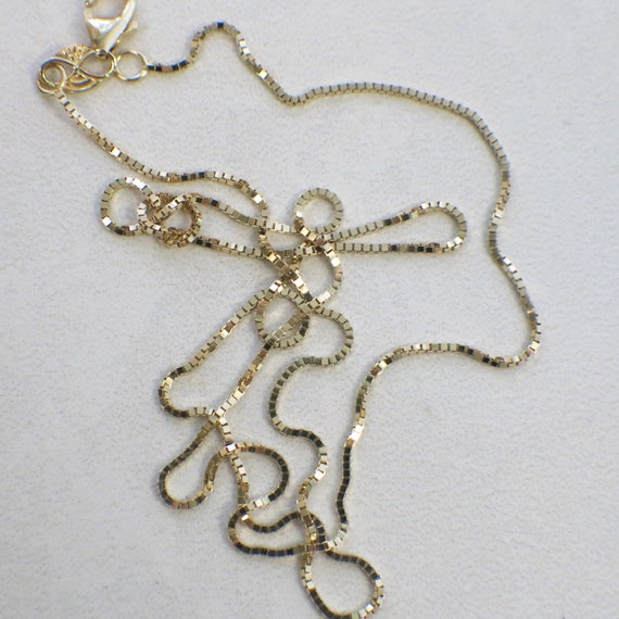 14K Yellow Gold Box Chain 18 Inches - image 2