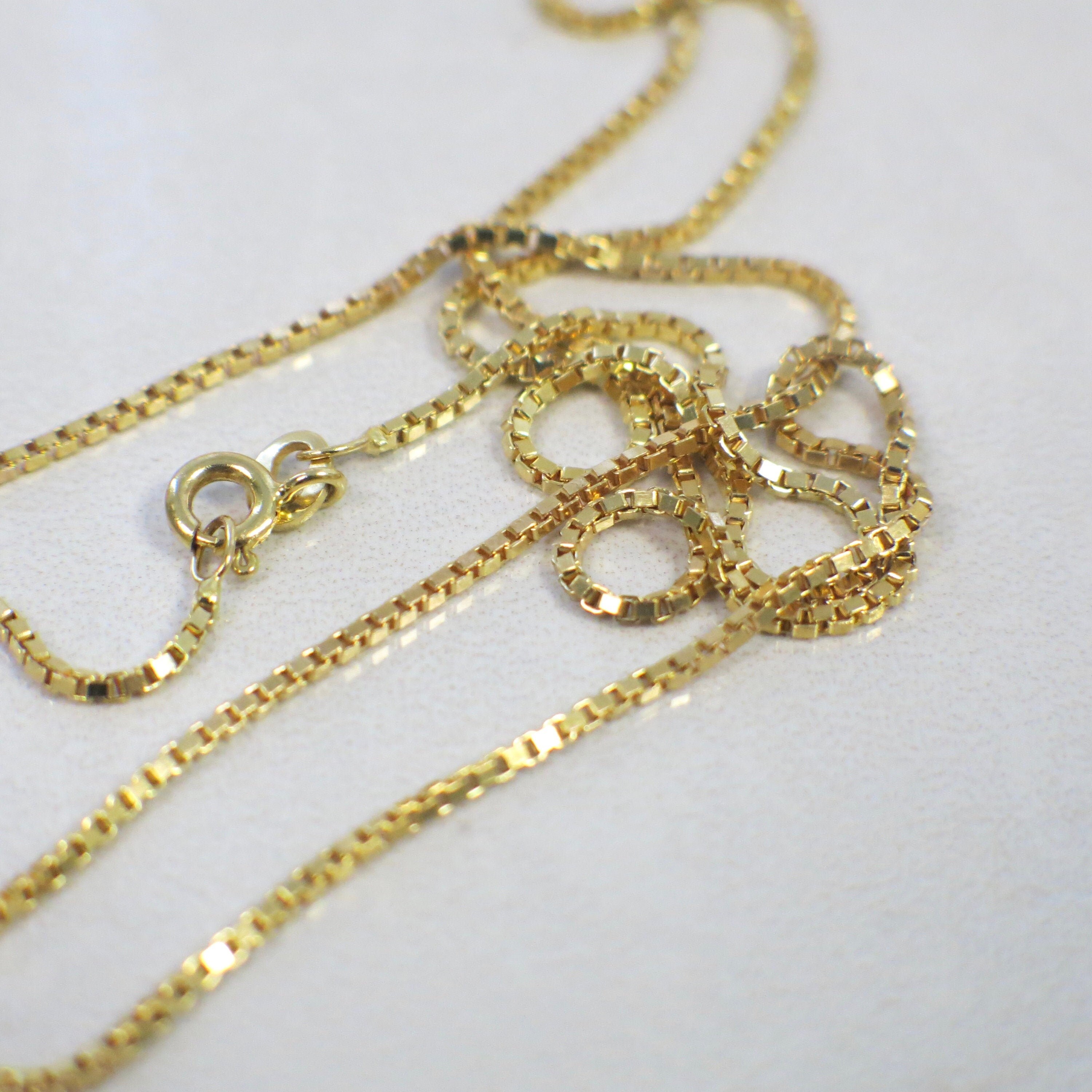 14K Yellow Gold Box Chain 22 Inches 