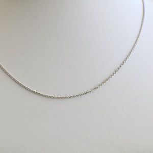 18K White Gold Cable Chain Necklace 18 Inch Fine Jewelry