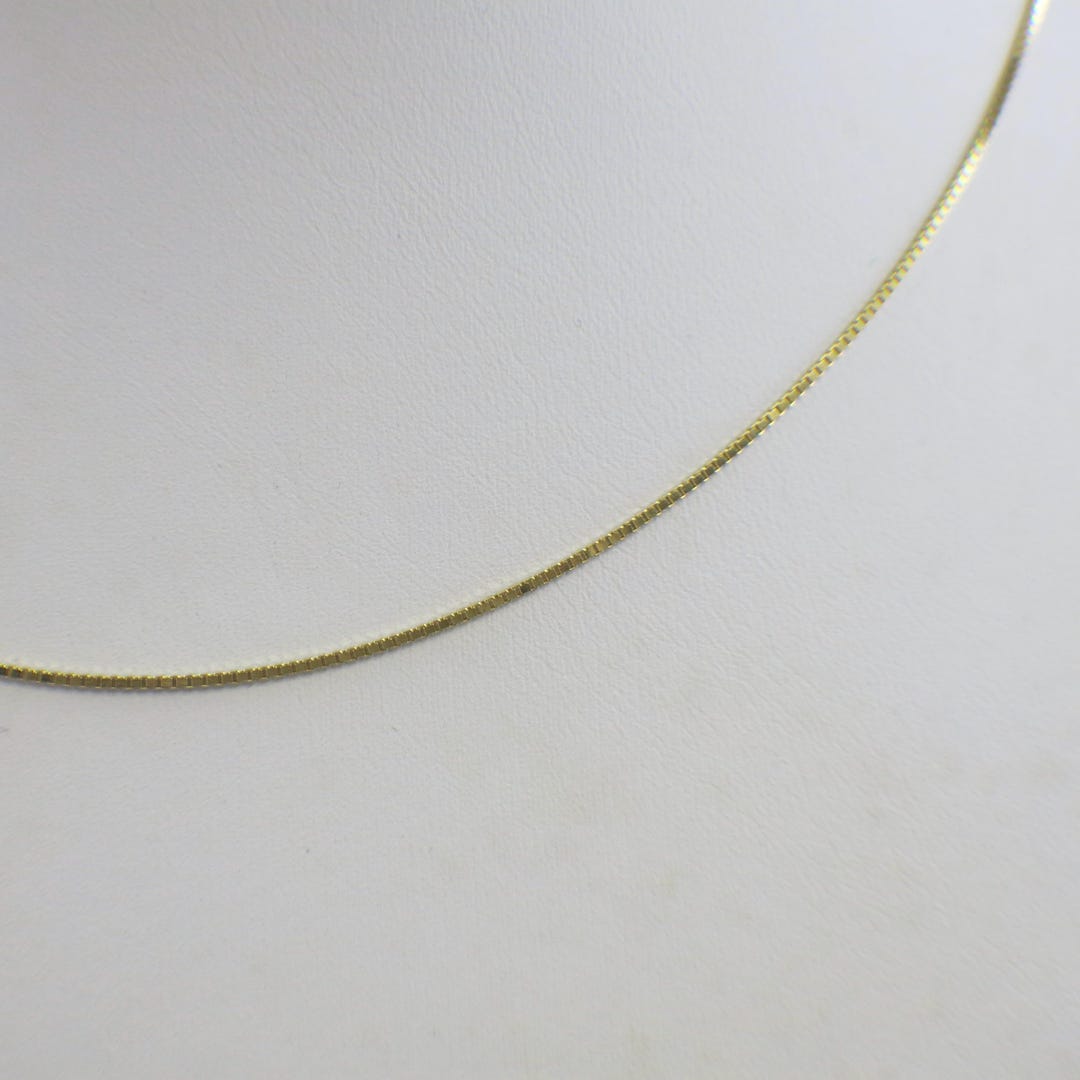Dainty 14K Yellow Gold Box Chain Necklace - 20 Inch - Etsy
