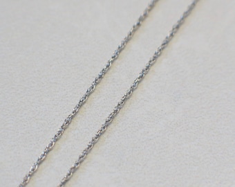 Vintage 14K White Gold Rope Chain Necklace 16 Inch