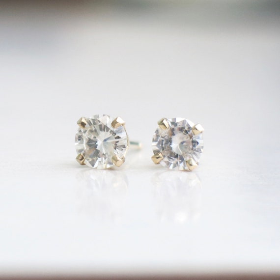 Diamond Stud Earrings .80 CTW 14K Yellow Gold - image 1