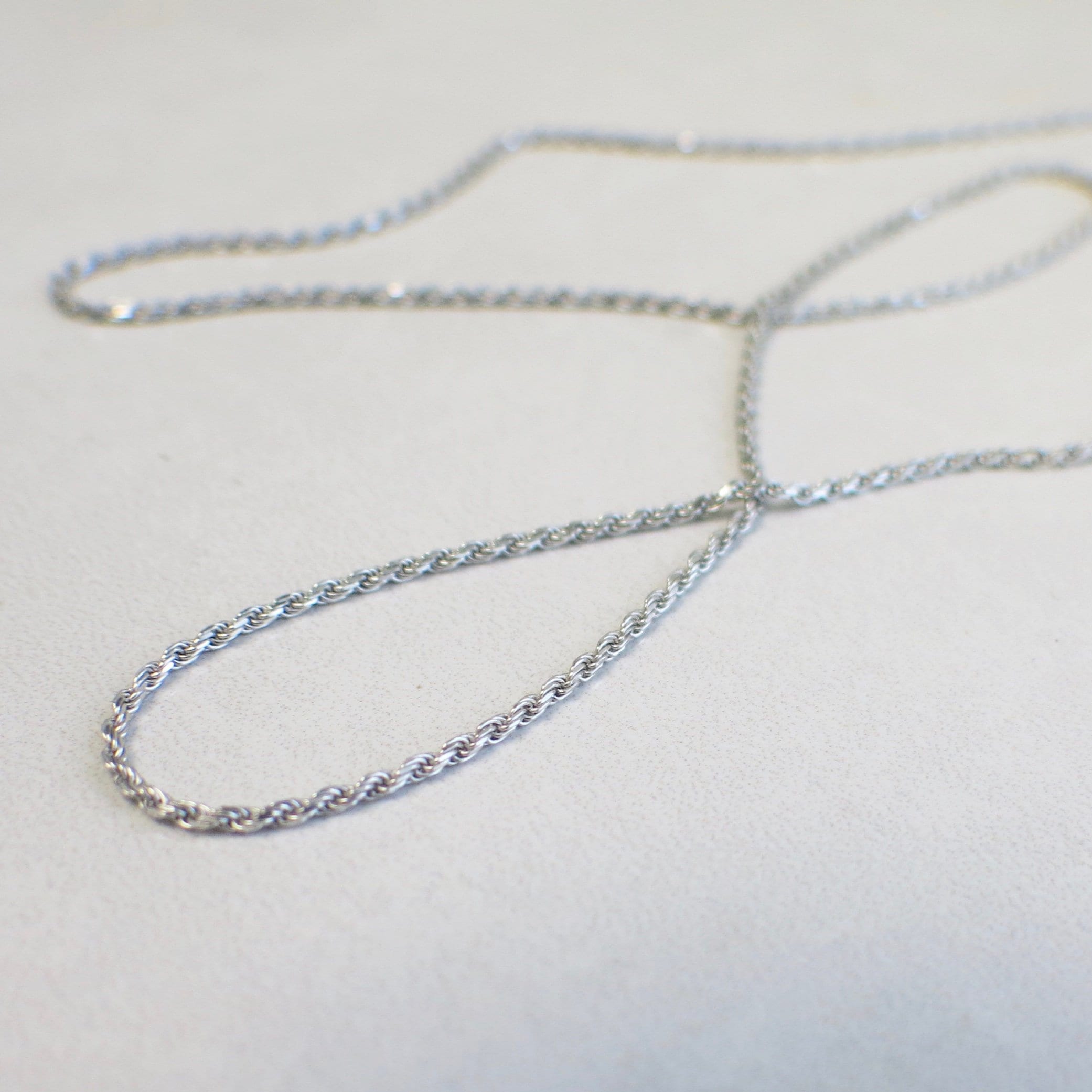 14K White Gold Rope Chain 18 Inch 