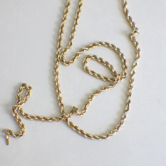14k Yellow Gold Rope Chain Necklace 24 