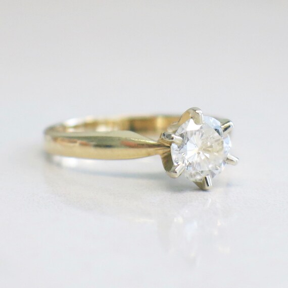 Solitaire .92 Diamond Engagement 14K Yellow Gold … - image 4