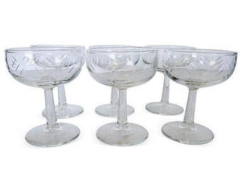 Art Deco Style Barware - Set of 6 Glasses, FREE Domestic Shipping!!!