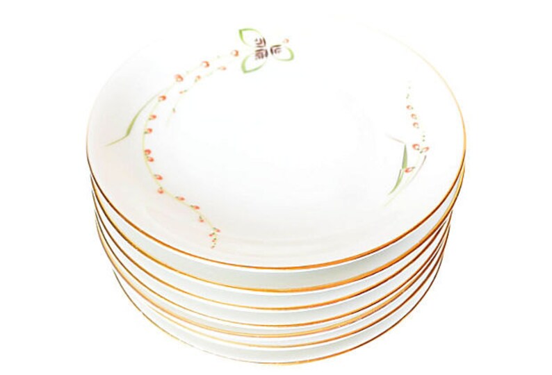Excellent! SALE Org 75.00 Vintage Set of 7 Bread Plates Marked KPM Krister Germany